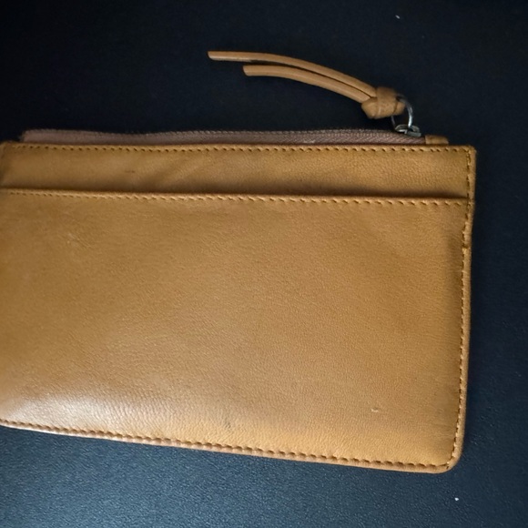 Mustard Yellow Leather Wristlet - Picture 3 of 4